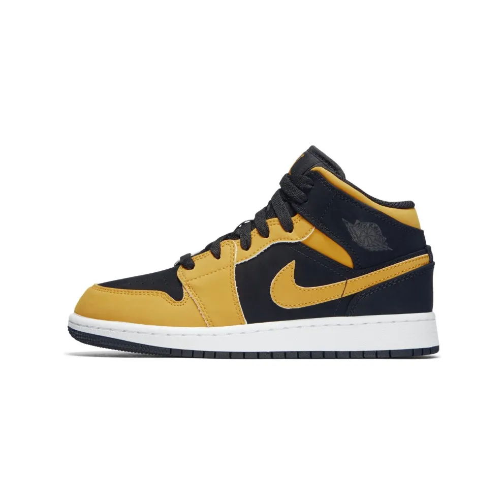 Jordan 1 Mid Reverse New Love (GS) Black/University Gold-White (554725-071)