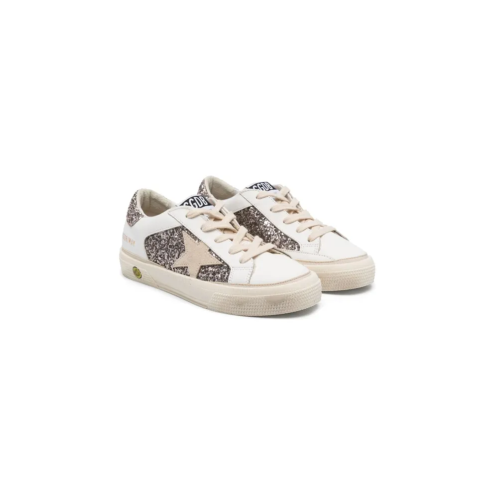 Golden Goose Glitter-panelled May “White” (GJF00715 F005321 11694)