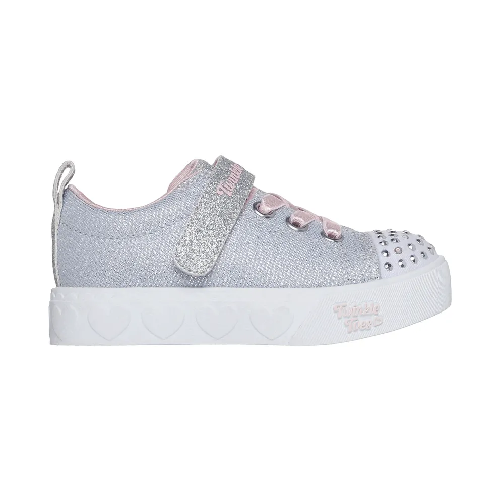 Skechers Twinkle Toes: Heart Steps – Shimmer Sweetie Sneaker Grau/Rosa