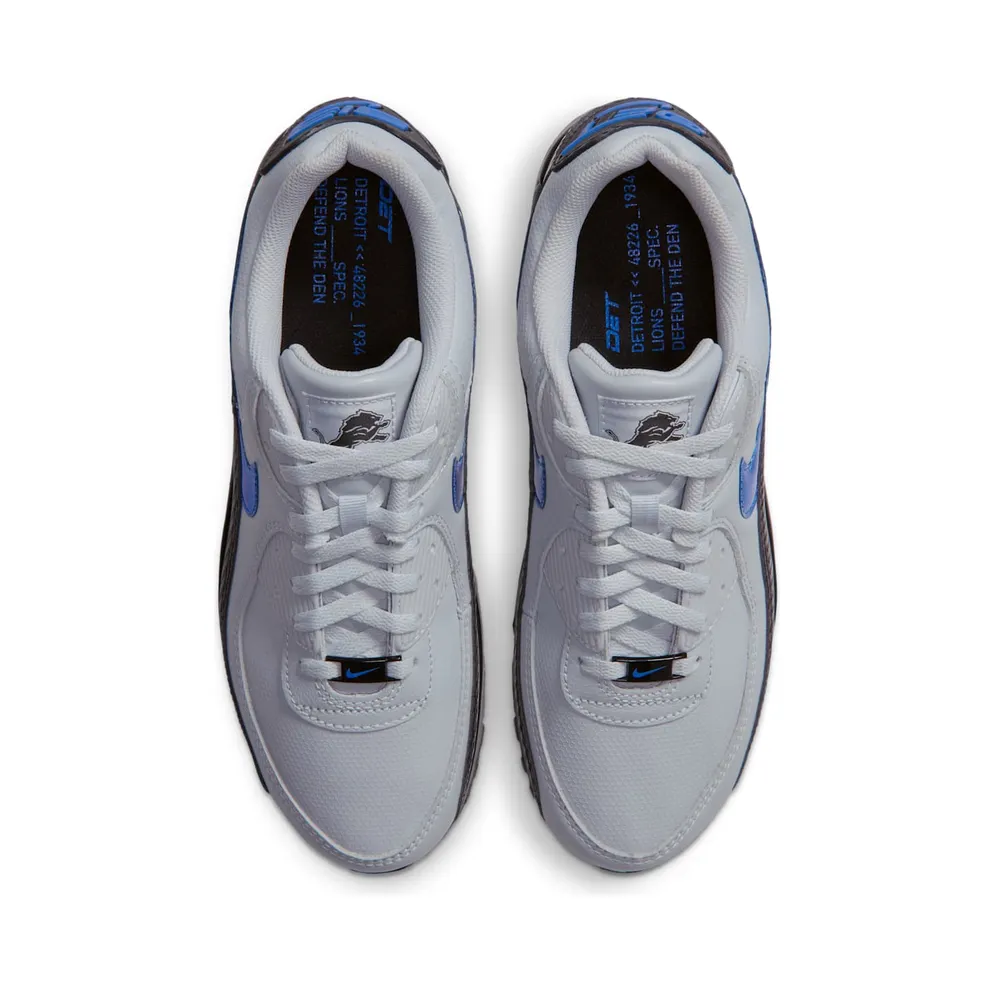 NFL x Nike Air Max 90 – Detroit Lions – “Field Silver / Blue Spark / Black” (IW1133-001)
