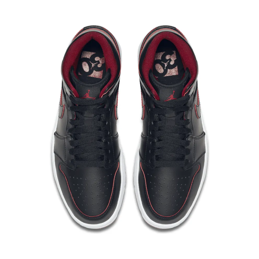 Air Jordan Nike AJ I 1 Retro Mid Black Red White (554724-028)