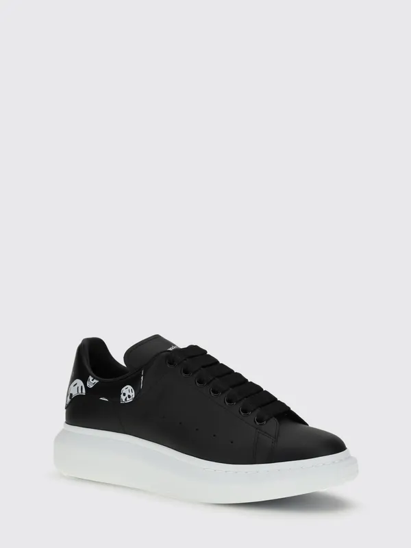 Mcqueen Oversize Leather with Skull Print Black (553680WIAKB1016)