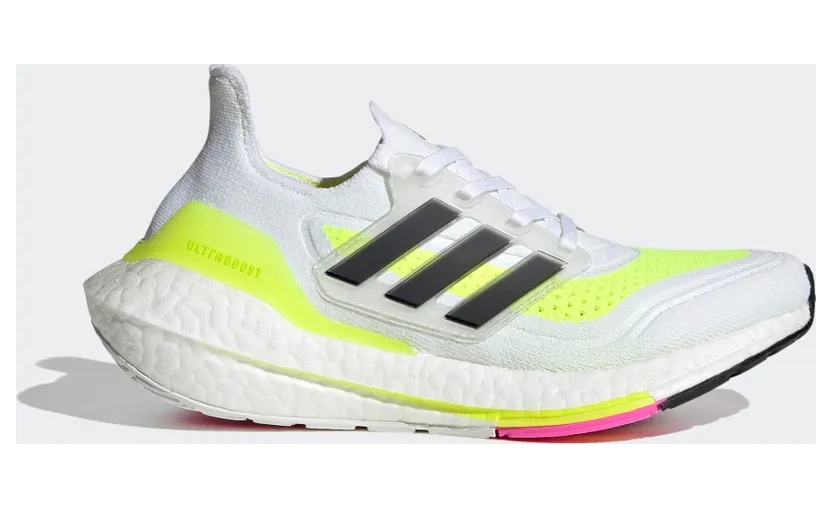 adidas Ultraboost 21 Laufschuh Cloud White / Core Black / Solar Yellow (FZ2929)