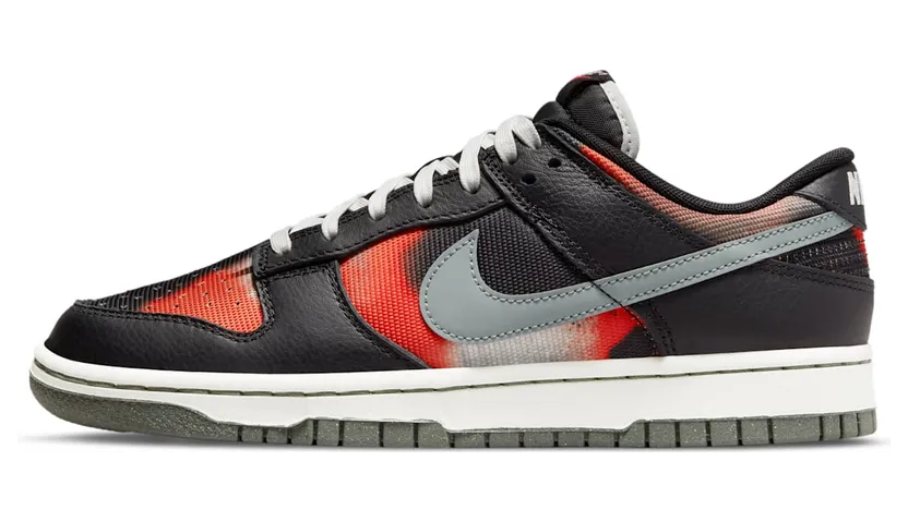 Nike Dunk Low Graffiti Black Red “Black / Summit White / White / Tumbled Grey” (DM0108-001)