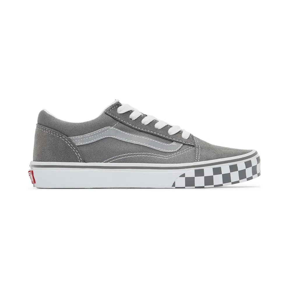 Vans Kids Grey Checkerboard Old Skool Little Kids Sneakers (VN0A7Q5FAC11)