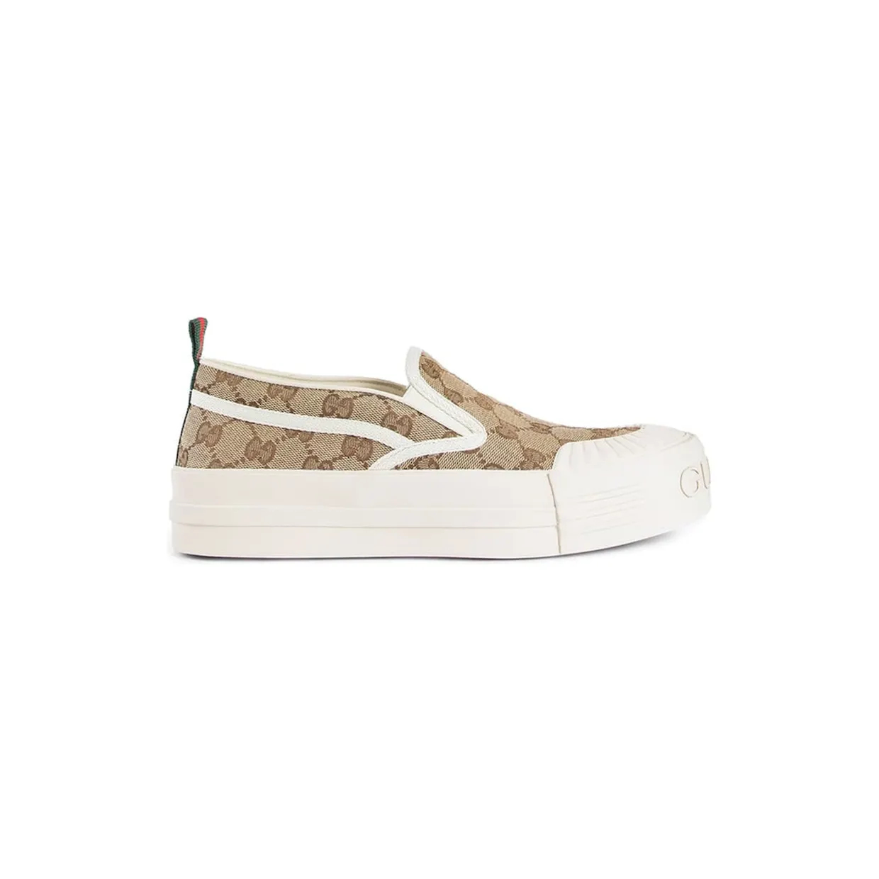 Gucci Slip-On Beige Brown GG Canvas White (836059-FAENW-9746)