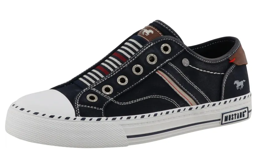 mustang sneaker Taupe / Donkerblauw / Karmijnrood / Wit (26M0152002NAVY)