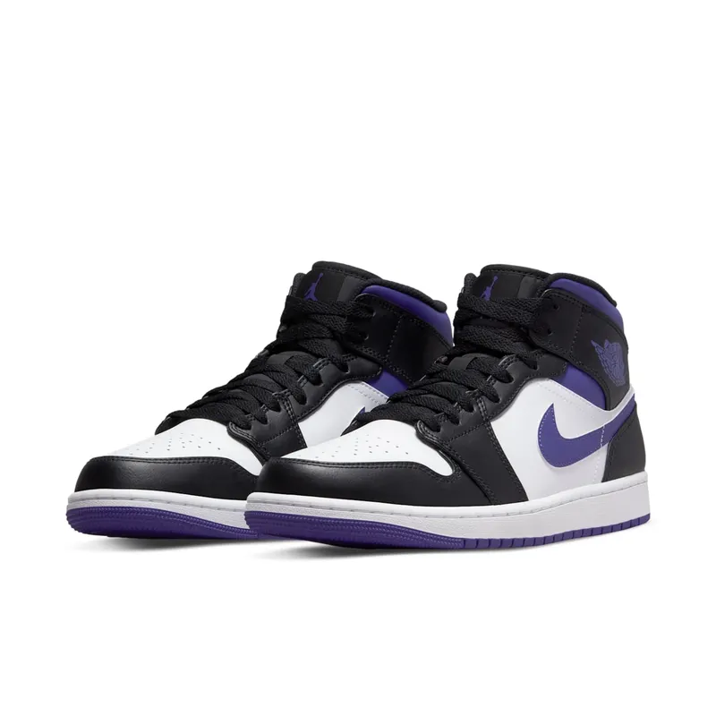 Jordan 1 Mid White Black Purple (554724-095)