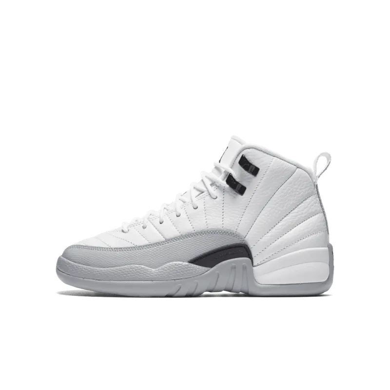Jordan 12 Retro Barons (GS) White/Black-Wolf Grey (510815-108)