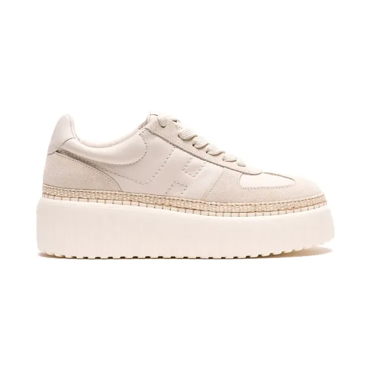 Hogan H-Stripes sneakers met plateauzool – Beige (HXW7100FY40UIT)