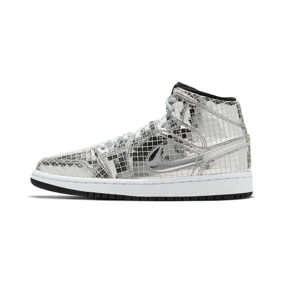 Jordan 1 Mid SE Disco Metallic Silver (W)
