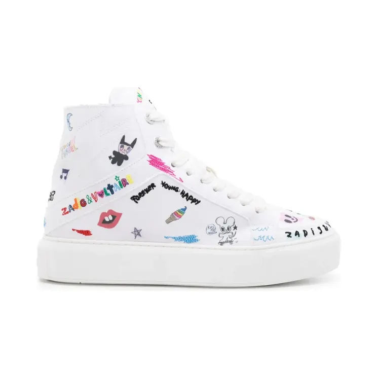 Zadig & Voltaire Zadig&Voltaire High Flash met plateauzool “White” (SWSN00499)