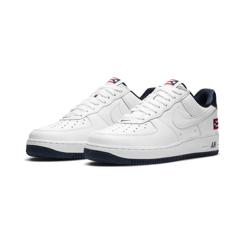 Nike Air Force 1 Low Retro Puerto Rico (2020) True White/True White-Obsidian-Comet Red (CJ1386-100)