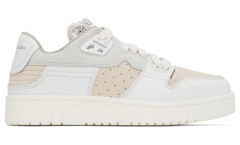 Acne Studios White & Off-White Paneled Low Top Sneakers (AD0455-)