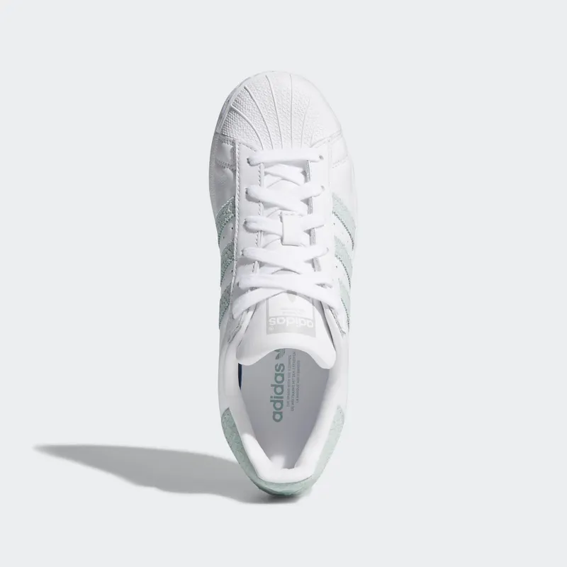 adidas Superstar White Ash Green (W) (B41509)