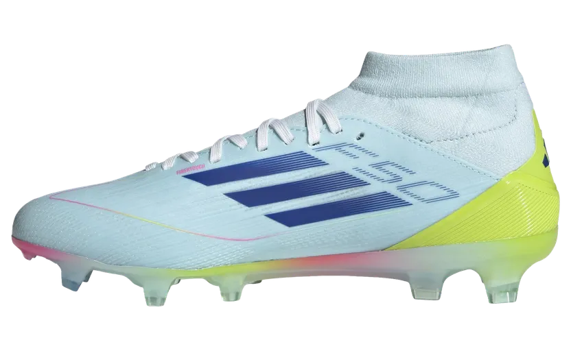 Adidas F50 Pro Mid-Cut Firm Ground Boots Womens “Almost Blue / Semi Lucid Blue / Semi Solar Yellow” (IH0116)