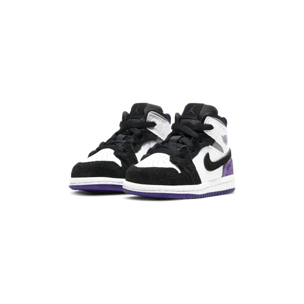 Jordan 1 Mid SE Purple (TD) White/Black-Light Solar Flare Heather-Varsity Purple (BQ6933-105)