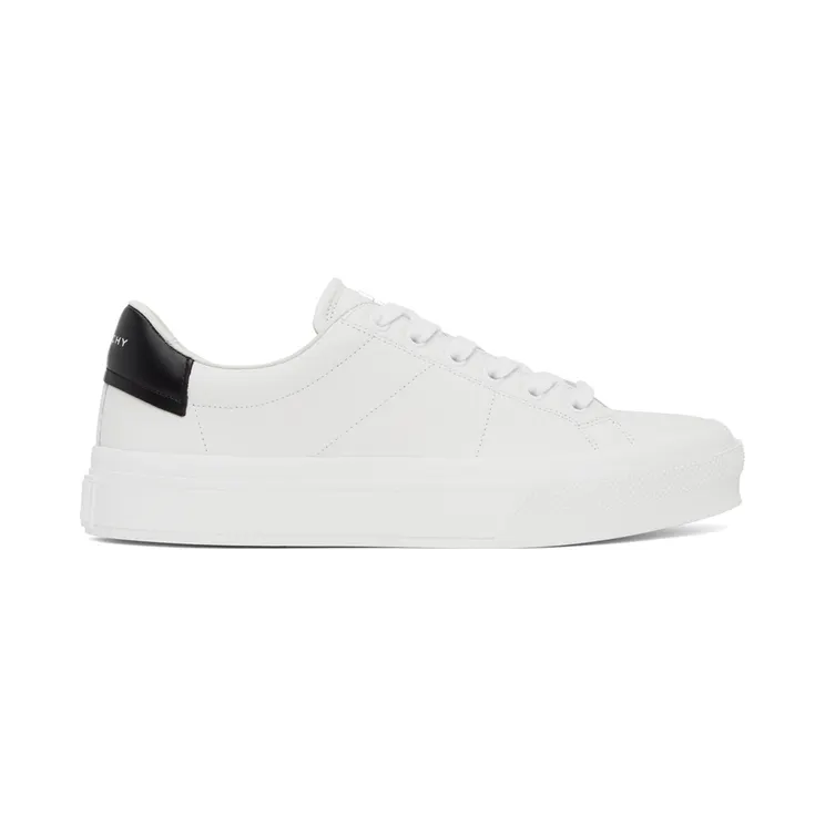 Givenchy White & Navy City Sneakers (BH005VH118)