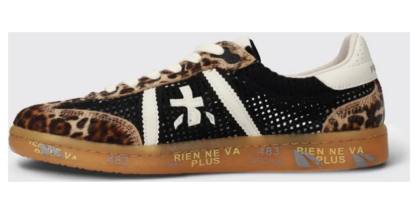 Premiata Bonnie Sneakers in Micro-Perforated Suede Multicolor (BONNIED8200) (2)