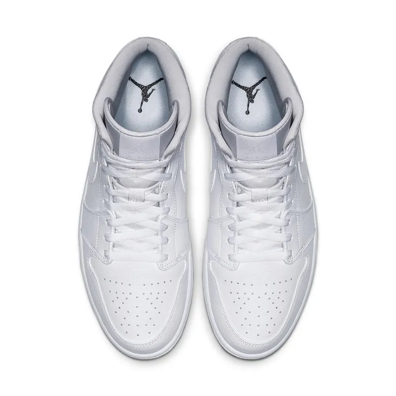 Air Jordan Nike AJ I 1 Mid Triple White (2019) (554724-129)