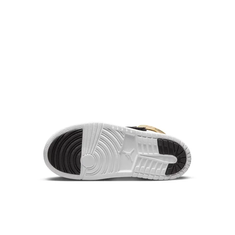 Sky Jordan 1 Mid Black Metallic Gold White (DV6069-071)
