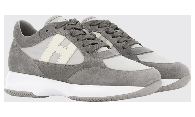 Hogan Interactive Sneakers in Suede and Nylon Grey (HXM7130GC80V4R0RWM)