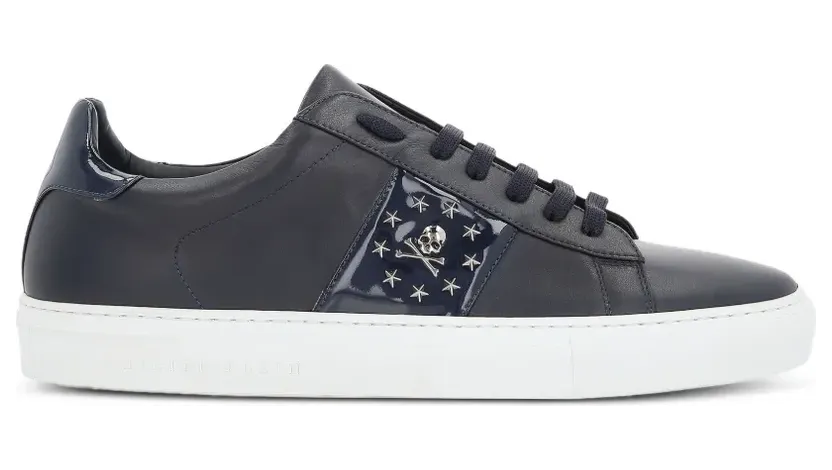 Philipp Plein skull studded low-top “Blue” (MSC1580PLE075N)
