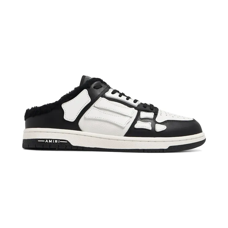 AMIRI Skel Top Mule Shearling Black White (PS24MFS008-001)