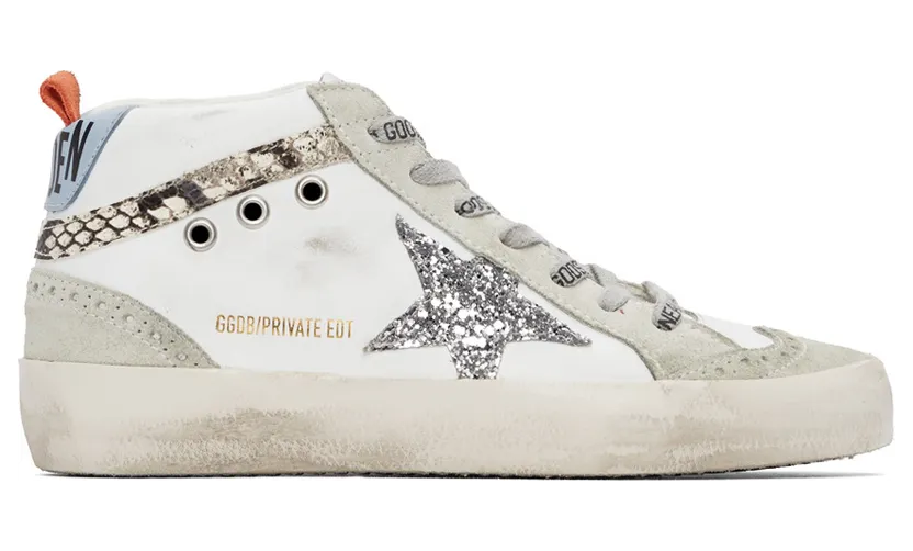 Golden Goose SSENSE Exclusive White & Grey Mid Star Classic Sneakers (GWF00122.F003015.81689)