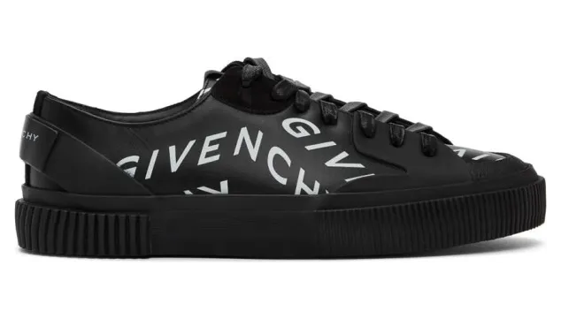 Givenchy Black Refracted Logo Tennis Sneakers (BH001TH0P1)