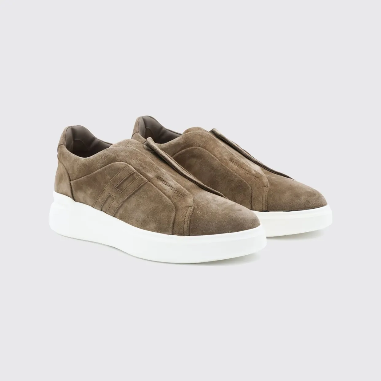 Hogan H580 Suede Slip-On Sneakers with Chunky Sole Camel (HXM5800BE00HG0S408)