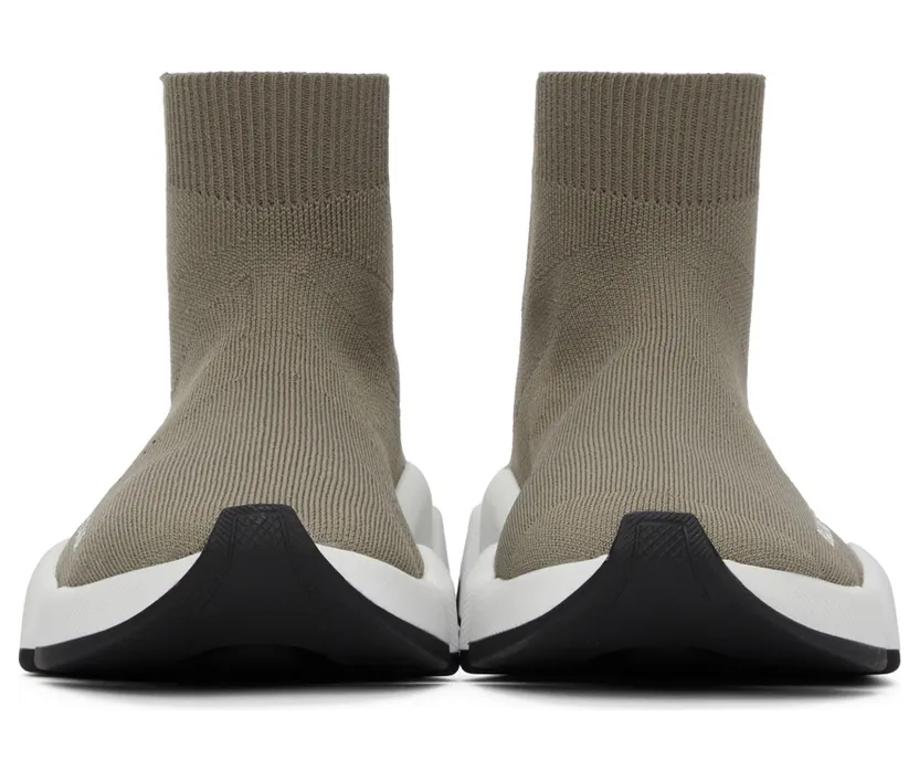 Balenciaga Taupe & White Speed 2.0 Sneakers (617196 W2DB2) (2)