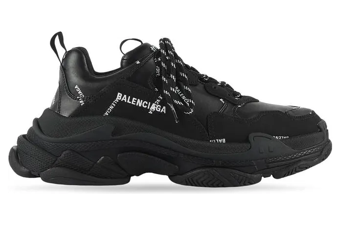Balenciaga Triple S Allover Logo Black
