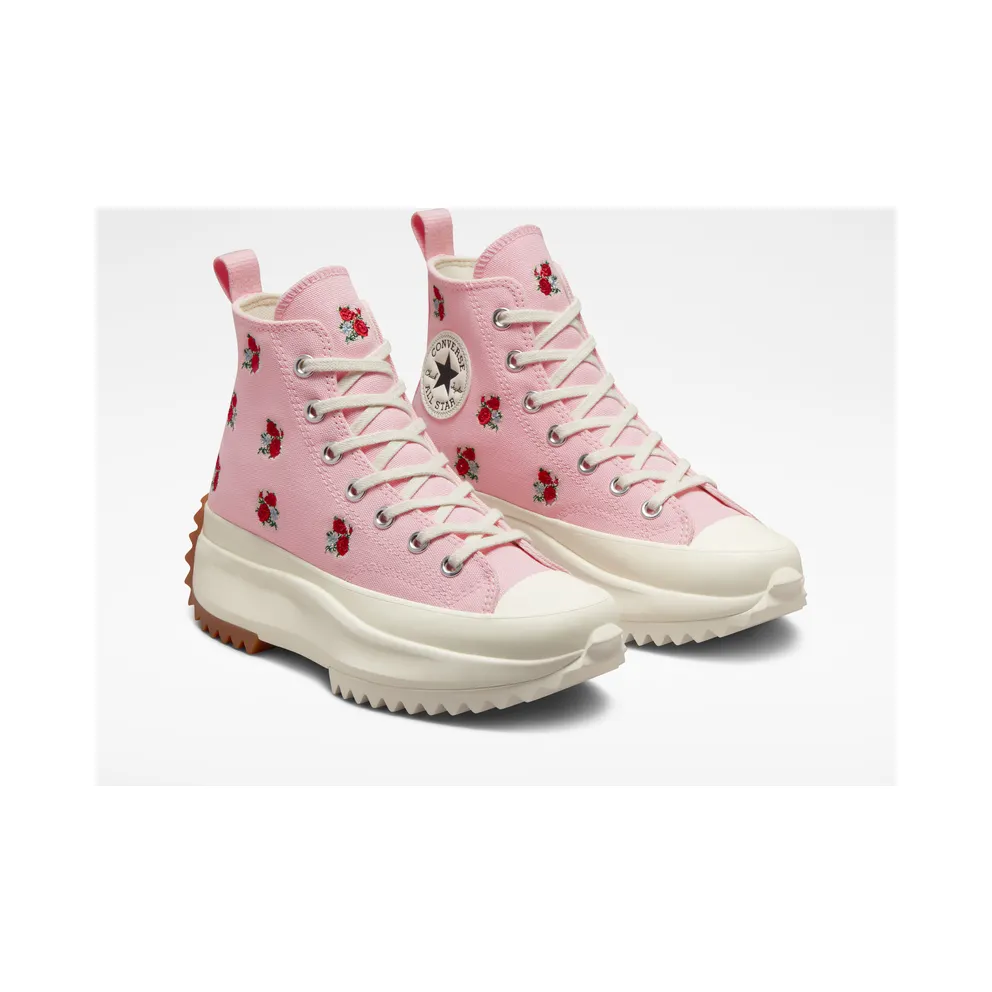 Converse Run Star Hike Platform Embroidered Floral Sunrise Pink/university Red