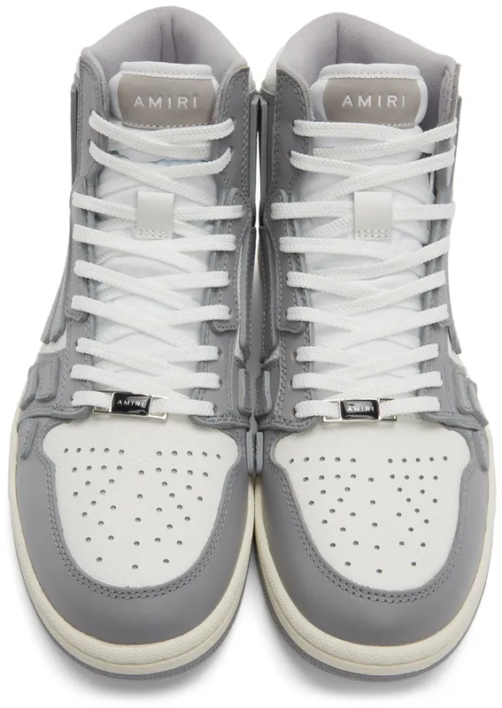 AMIRI White & Grey Hi Skel Top Sneakers (SS22MFS002)