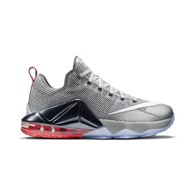 Nike LeBron 12 Low ‘Wolf Grey’ Wolf Grey/White-Dark Grey/Hot Lava-Black (724557-014)