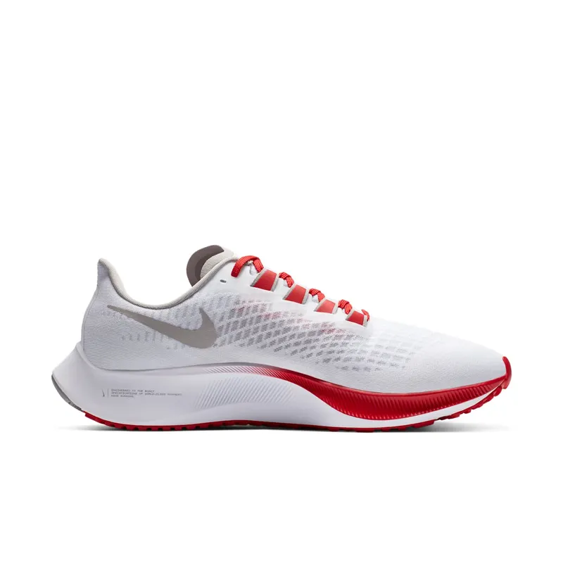 Nike Air Zoom Pegasus 37 Ohio State White/Pure Platinum-Pewter Grey-University Red (CZ5385-100)