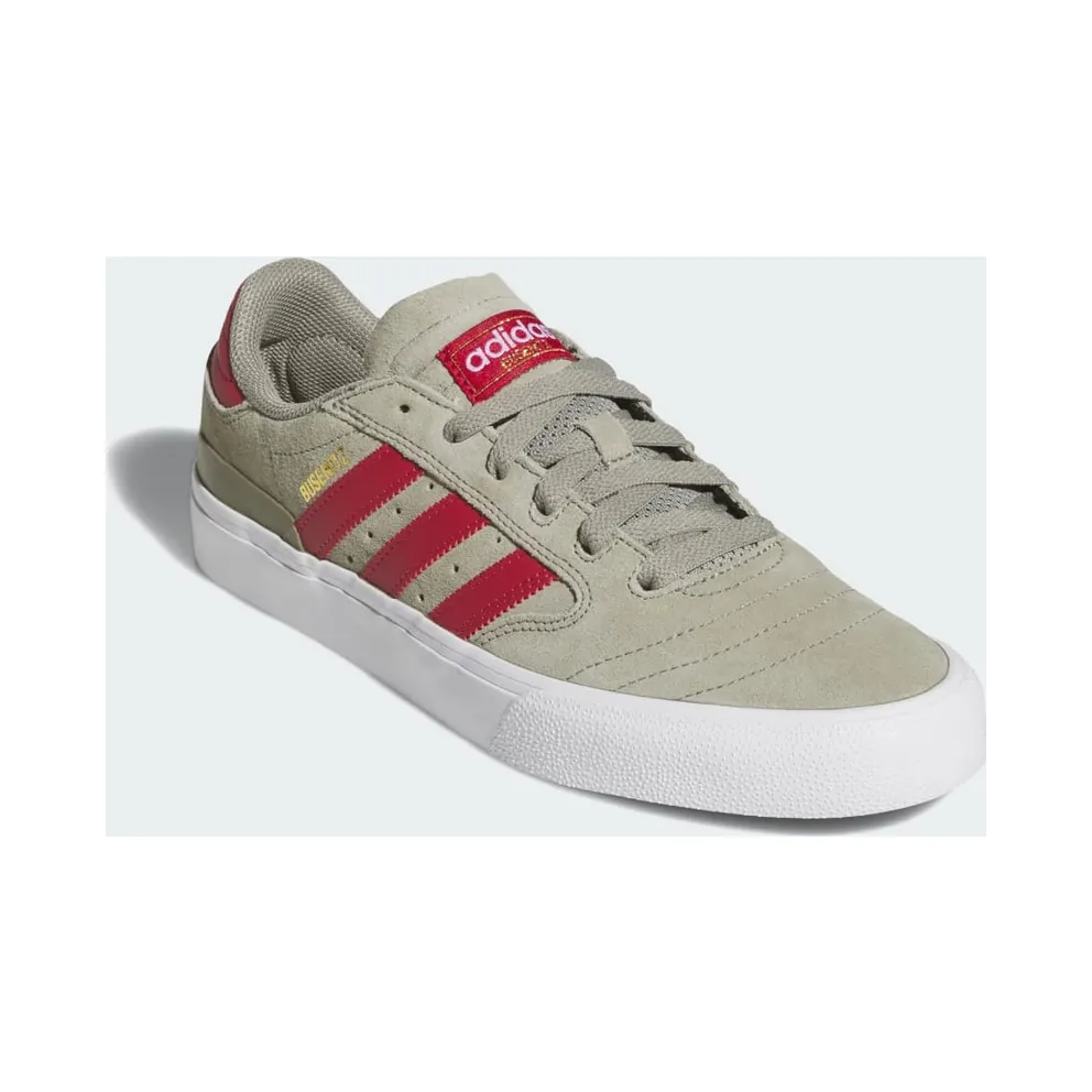 adidas Busenitz Vulc II “Silver Pebble / Team Victory Red / Cloud White” (KJ0248)