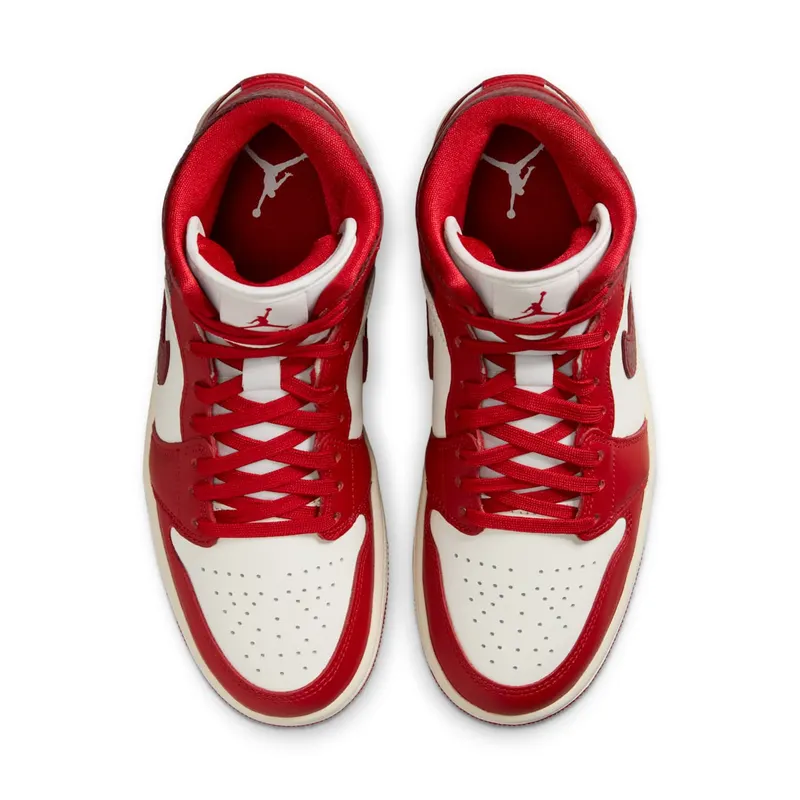 Air Jordan 1 Mid “Red Cracked Leather” (HJ9337-106)