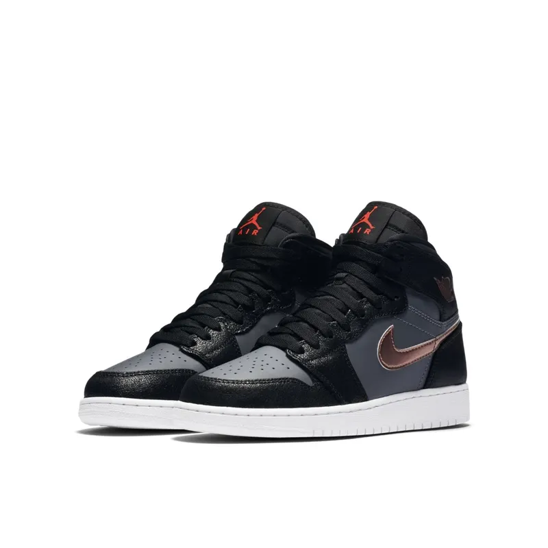 Jordan 1 Retro High Black Metallic Red Bronze Dark Grey (GS) Black/Metallic Red Bronze-Dark Grey-White (705300-006)