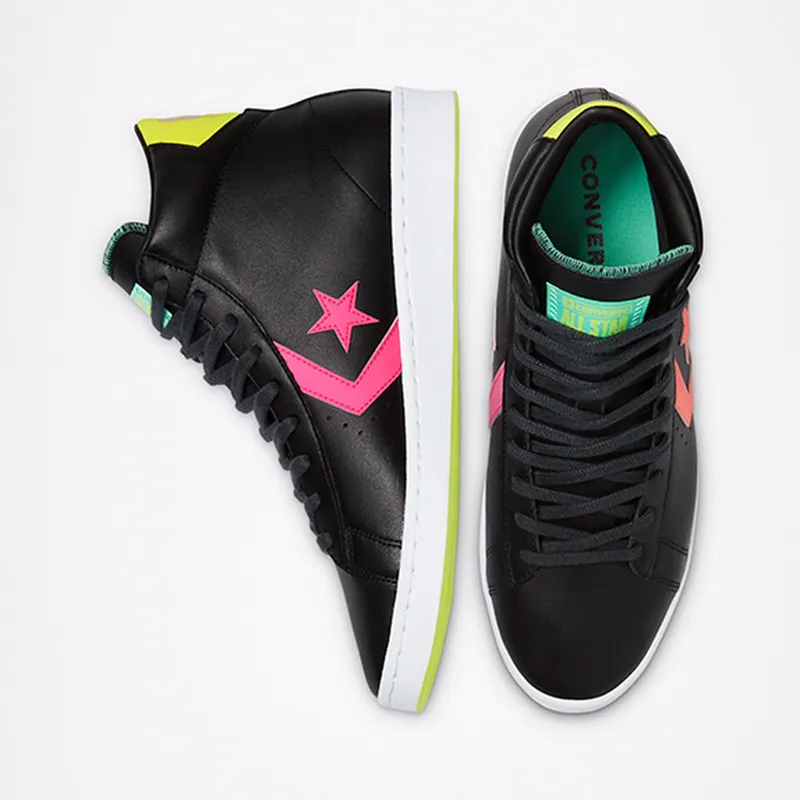 Converse Pro Leather Hi Hi-Vis Black Black/Lemon Venom-White (169651C)