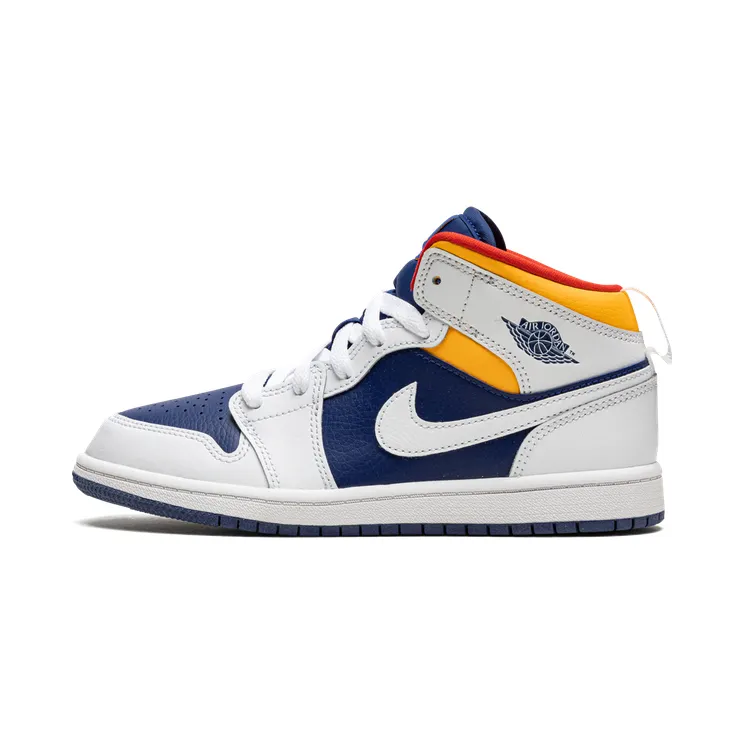 Jordan 1 Mid PS “hite Deep Royal Blue” (640734-131)