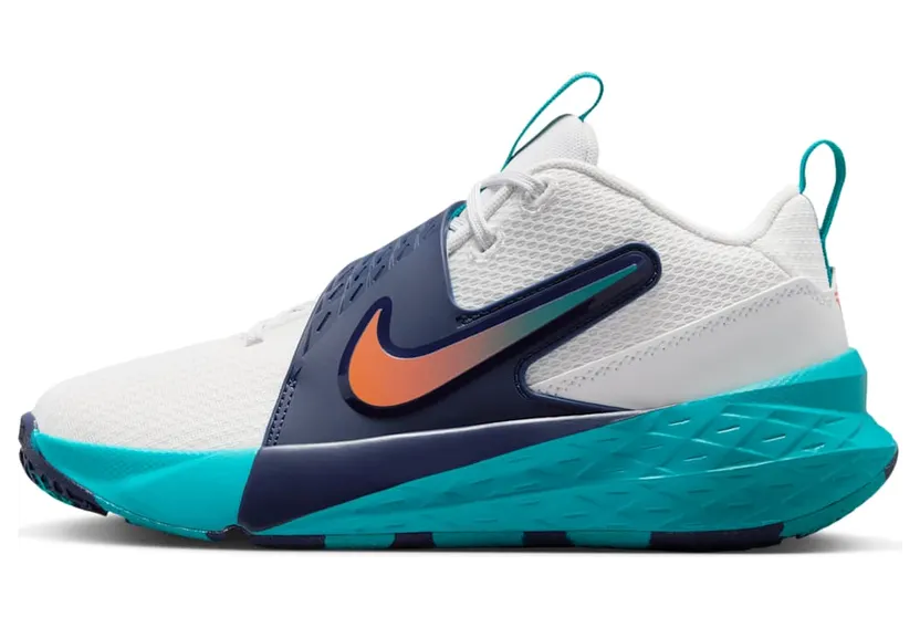 Nike Team Hustle D 12 GS ‘Summit White’ “Summit White / Energy / Midnight Navy / Safety Orange” (HF6279-107)