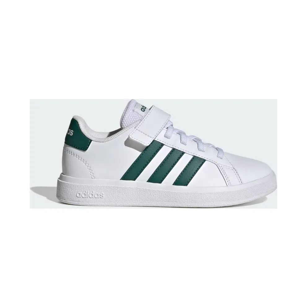 adidas Grand Court Court Elastic Lace and Top Strap Schuh Cloud White / Collegiate Green / Cloud White (IG4842)