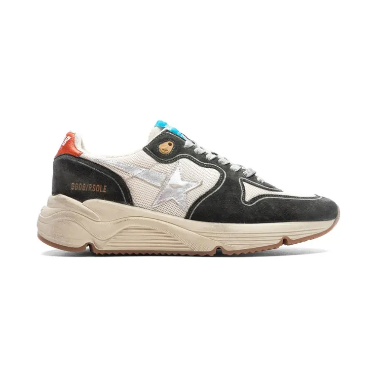 Golden Goose Running Sole Cream Dark Grey Silver Orange (GMF00126-F004101-82154)