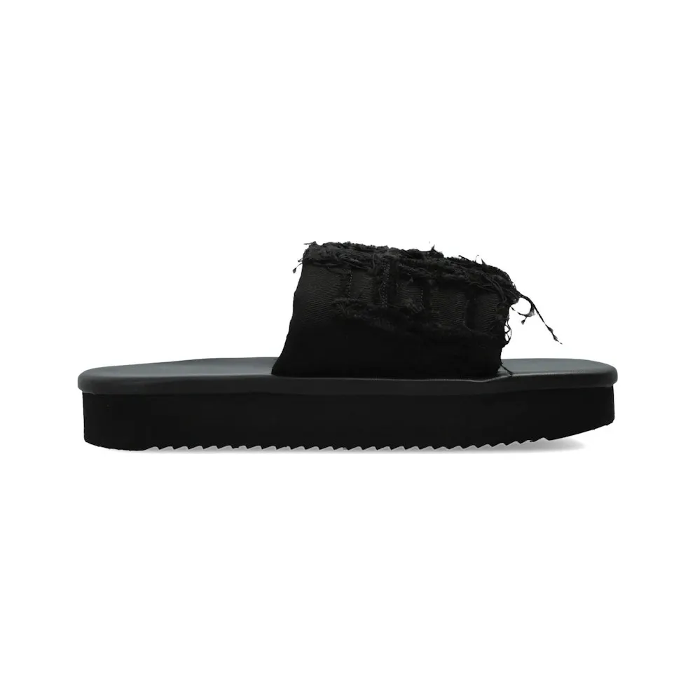Rick Owens DRKSHDW Denim Imbottiti Slide Sandal Black (DS01F4855-SLASH-99)