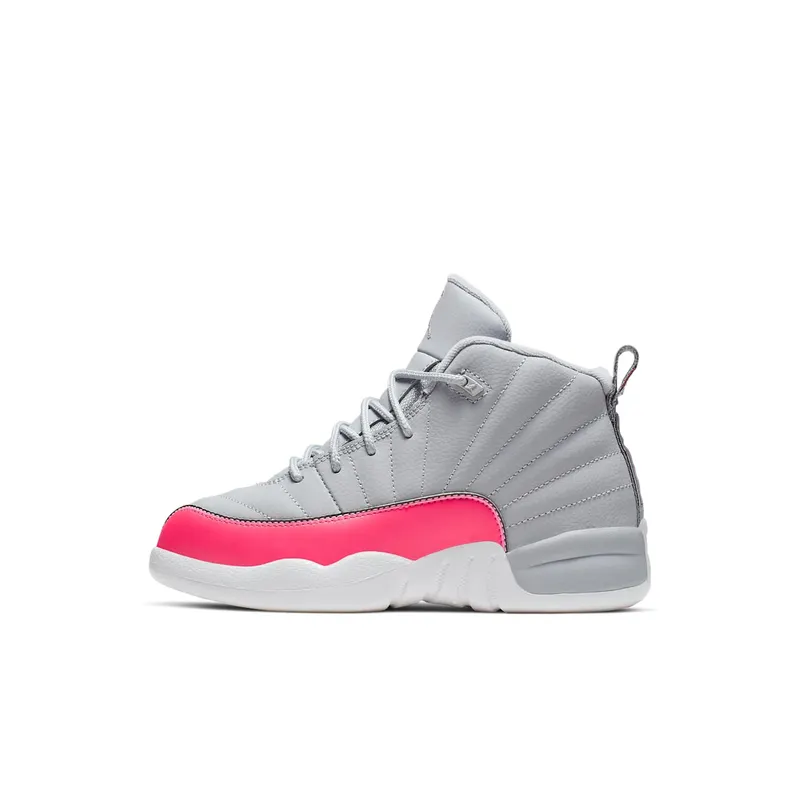 Jordan 12 Retro Wolf Grey Racer Pink (PS) Wolf Grey/Racer Pink-Black (510816-060)