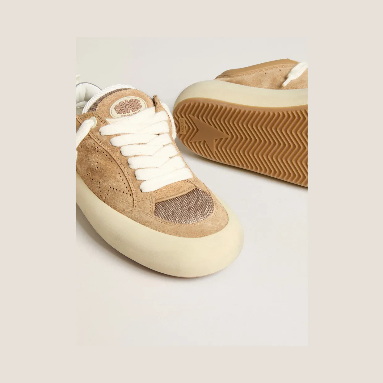 Golden Goose Space-Star Cube In Tobacco Suede With Perforated Star (GMF00807.F007092.15331) (3)