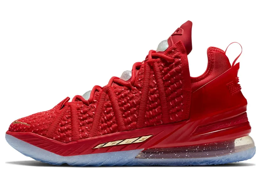 Nike LeBron 18 ‘X-Mas In LA’ University Red/Hyper Punch/Metallic Gold/Lucky Green (DB8148-601)