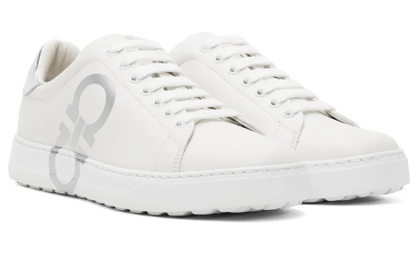 Salvatore Ferragamo White Gancini Sneakers (747634 020489007) (4)